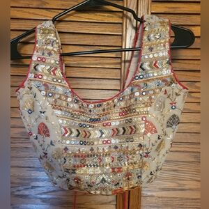 Ren Faire Embroidered Women's Top - Multicolor India‎ Size Large